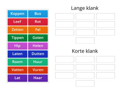 Spelling korte klank lange klank 