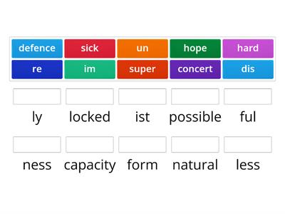 prefixes and sufixes