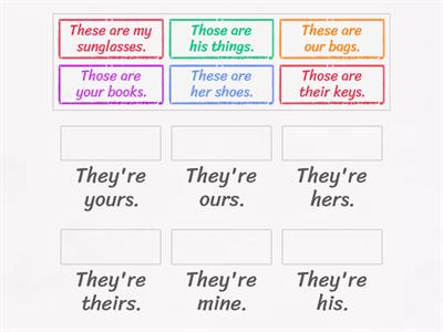 Possessive adjectives and pronouns (Match)