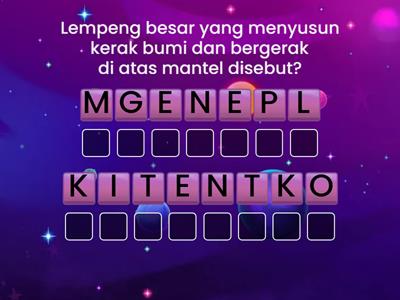 Anagram Materi Lempeng Tektonik