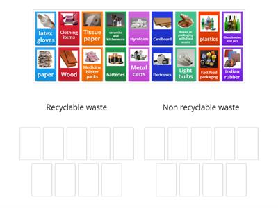 Recyclable vs. Non recyclable waste