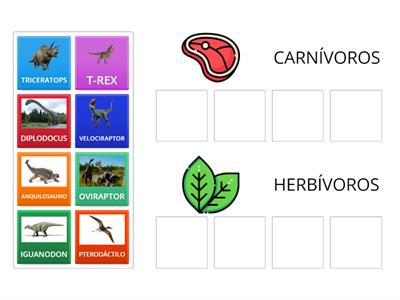 DINOSAURIOS HERBÍVOROS Y CARNÍVOROS