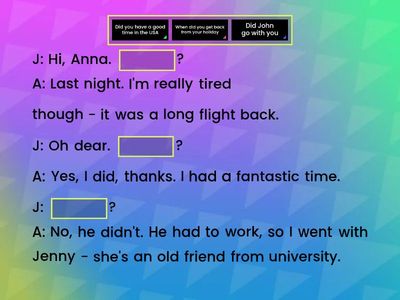 Past Simple Questions (A2+) dialogue