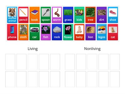 Living and Nonliving Things Sort