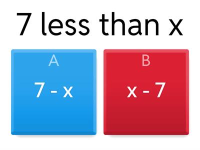 Writing Expressions Involving Subtraction