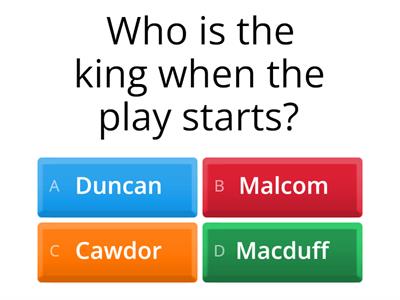  Act 1 Quiz Macbeth