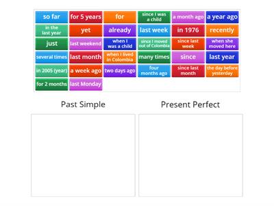 Past simple & present perfect time expressions