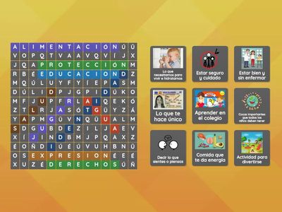 SOPA DE LETRAS DERECHOS NIÑOS