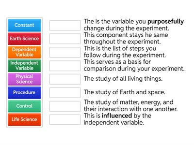 Investigative Thinking and Experimental Design Vocab Practice