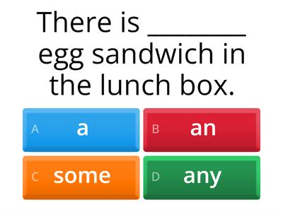 Test (a/an/some/any/countable/uncountable/many/much/food)