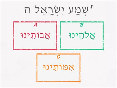 Sh'ma & V'Ahavta fill in the blanks