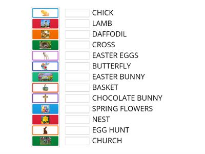 EASTER - vocabulary