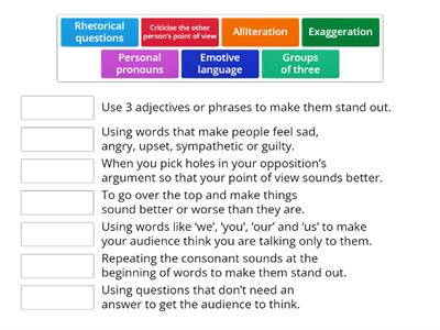 Persuasion techniques match up