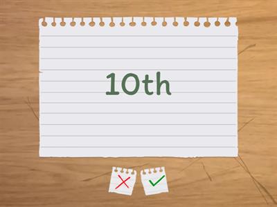 Ordinal numbers 1-30