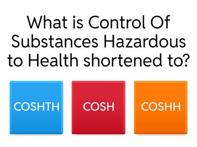 Recap of COSHH