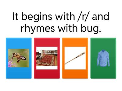  Onset/rime: rhyming words