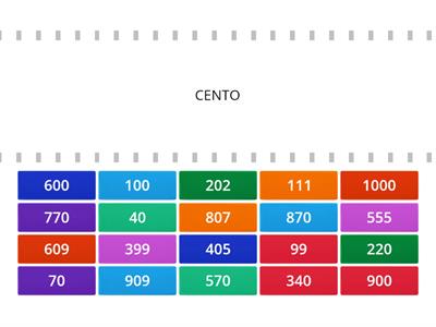 NUMERI E NOMI ENTRO IL 1000