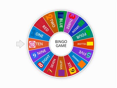 BINGO  NUMBERS /COLOURS
