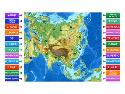 ASIA - mări, golfuri, fluvii, lacuri
