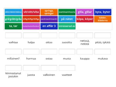 Trampolin 7 tummennetut sanat