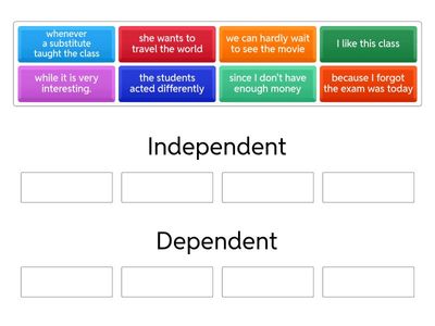 Sort Independent and Dependent Clauses