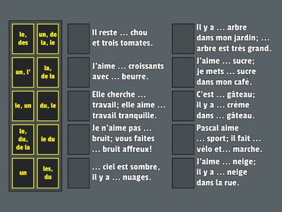 L'emploi des articles