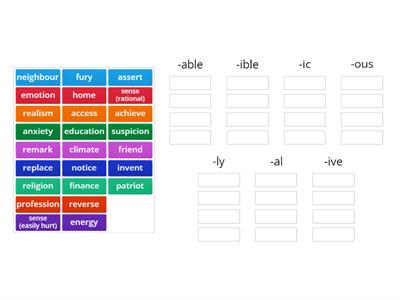 Adjective Suffixes