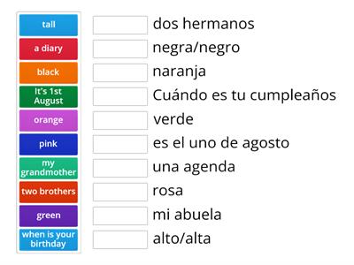 Spanish Make a quiz for class task