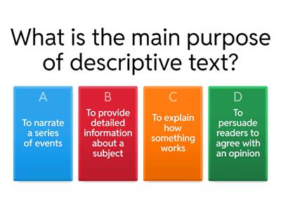 DESCRIPTIVE TEXT QUIZ