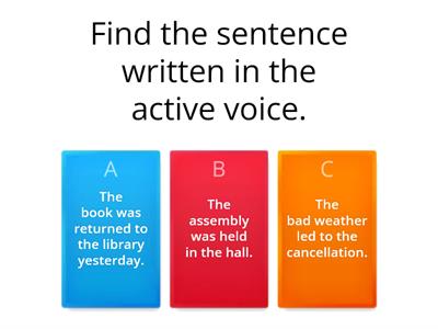 Active and passive quiz KS2