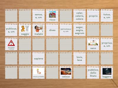 Memory Aggettivi prima e seconda classe