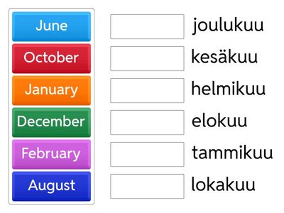 HF4 kuukaudet englanniksi