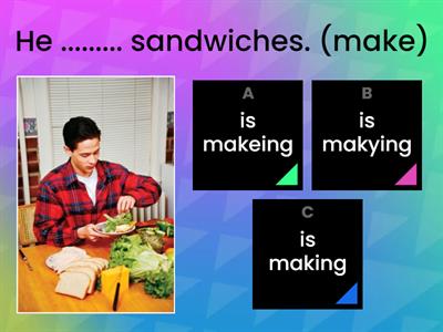 Present continuous (affirmative form)