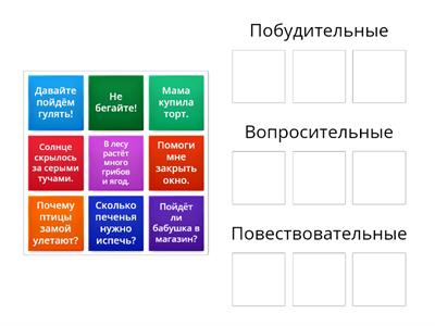 Виды предложений (по цели высказывания)