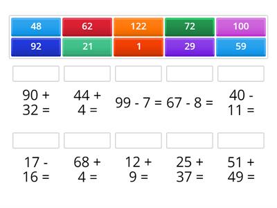 Addition and Subtraction Matching Game