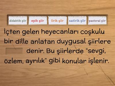 eksik cümleyi tamamlama