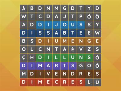 ELS DIES DE LA SETMANA