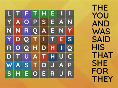 Dolch list 1 wordsearch 