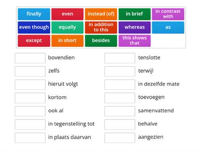 Linking words and handy exam vocabulary EN-NL #2