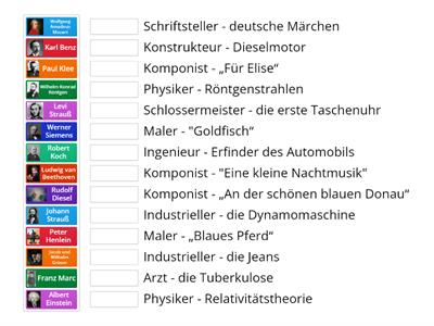 Kennst du sie? - berühmte Persönlichkeiten und ihre Werke