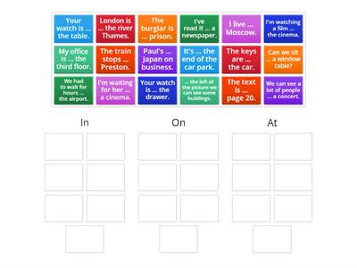 Prepositions on/in/at