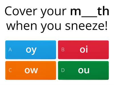 Diphthongs oy oi ow ou