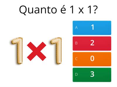 Jogo multiplicação, tabuadas 1 a 5