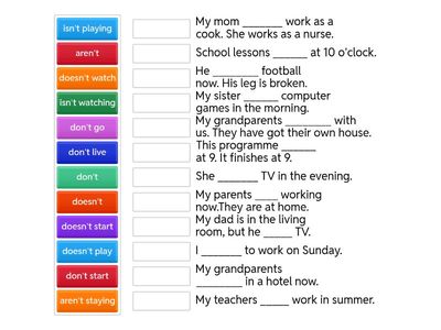present simple continuous negative