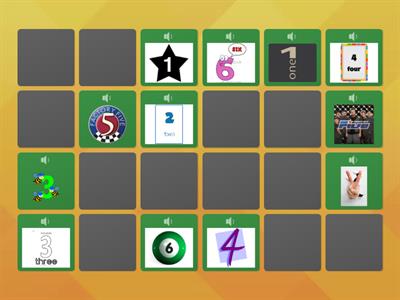 memory game: Numbers 1-12