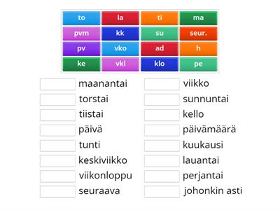  Hoitoalan lyhenteitä 2 (16 kpl) (Aika)