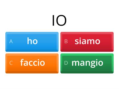 Verbi: presente - elimina il verbo sbagliato (Dieci, Lezione 2, Grammatica pag. 143 n. 6)