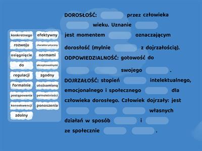 Dojrzałość to znaczy