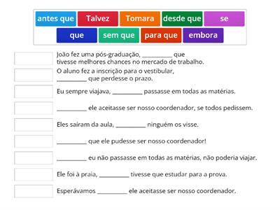 Conjunções - Imperfeito do Subjuntivo