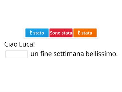 Completa il messaggio che scrive Paola al suo amico Luca.